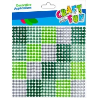 Ilustracja produktu Craft With Fun Ozdoba Dekoracyjna Kryształki Samoprzylepne Zielone 501431